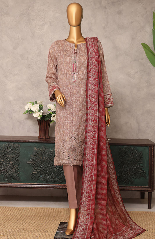 Majestic by HZ Textile Embroidered Lawn Unstitched 3 Piece Suit - MJE-06 - HZ25MJE - Purple - Summer Collection