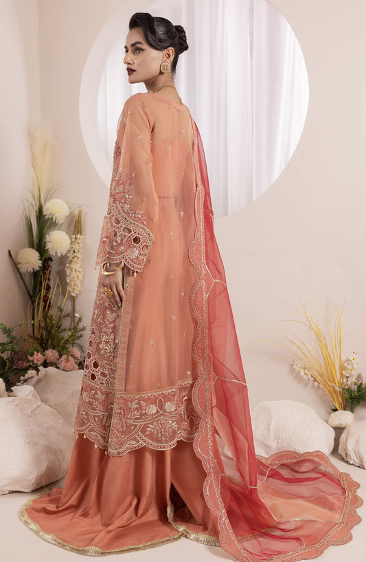 Aaraish by Diara Couture Embroidered Organza Stitched 3 Piece Suit - US-645 NOSHEEN - DC25AA - Pink - Formal Collection