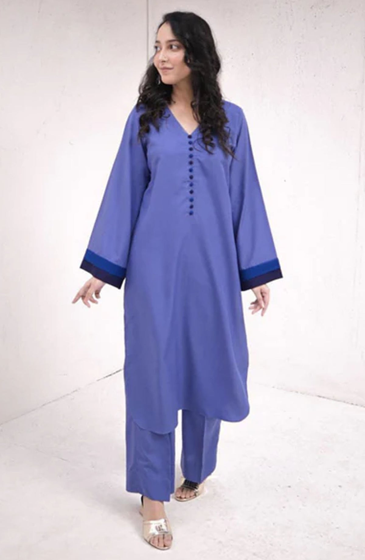 Zauk Casual Georgette 2 Piece Suit - Cornflower Blue - ZK25CC - Blue - Casual Collection
