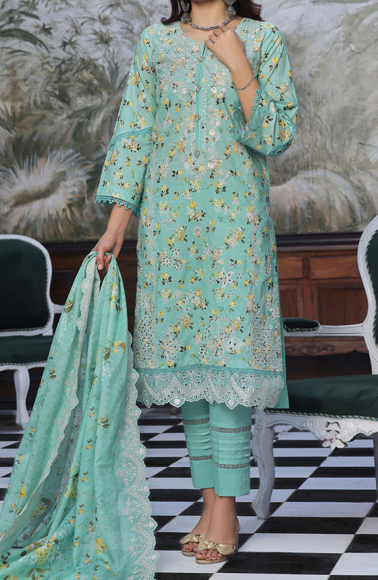 Zynah by VS Textile Chikankari Lawn Unstitched 3 Piece Suit - D-585 - VS25ZCL - Green - Summer Collection