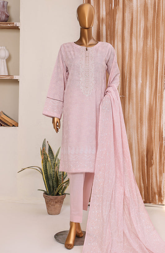 HZ Textile Embroidered Lawn Unstitched 3 Piece Suit - ES-19 - HZ25EESL - Pink - Summer Collection