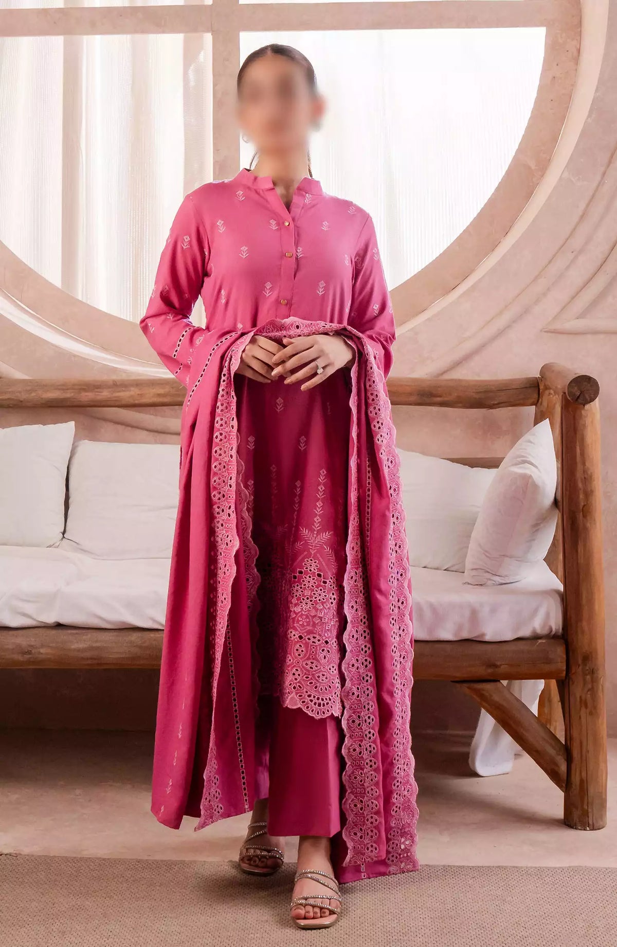 ELARA  Unstitched 3PC Linen Collection 2024 - 06-AZALEA