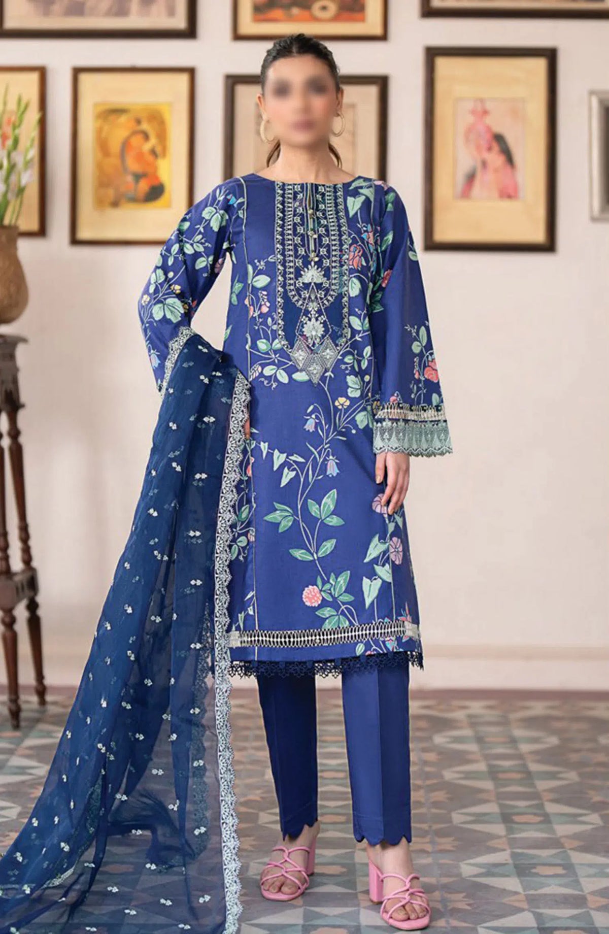 Xenia Formals Summer Soiree Unstitched Lawn Collection 2024 - D 06 MONTAUK