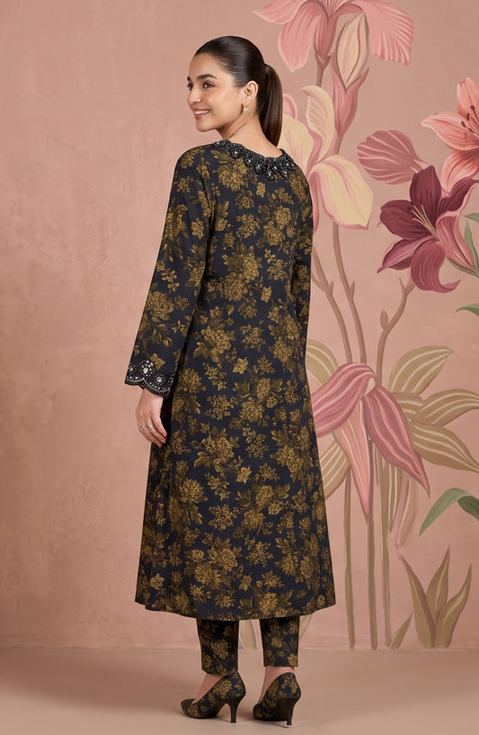 Kashf by Amna Khadija Embroidered Staple Stitched 2 Piece Suit - D-6330 - TF26KF - Green - Fancy Collection