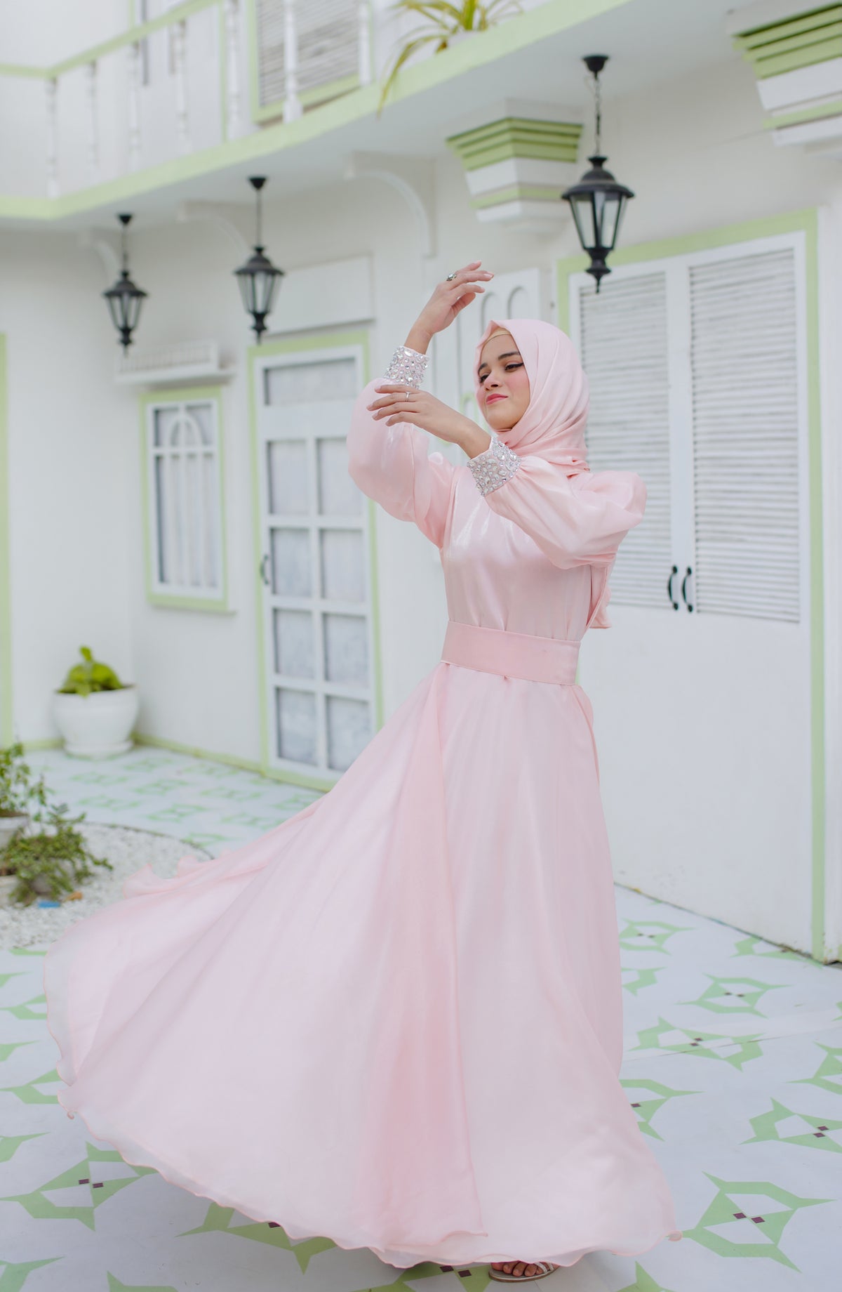 La Khilaba Luxury Wear Printed Lava organza with satin attached inner - Luxe Umbrella Dress Abaya - LKH25LWR - Abaya Collection