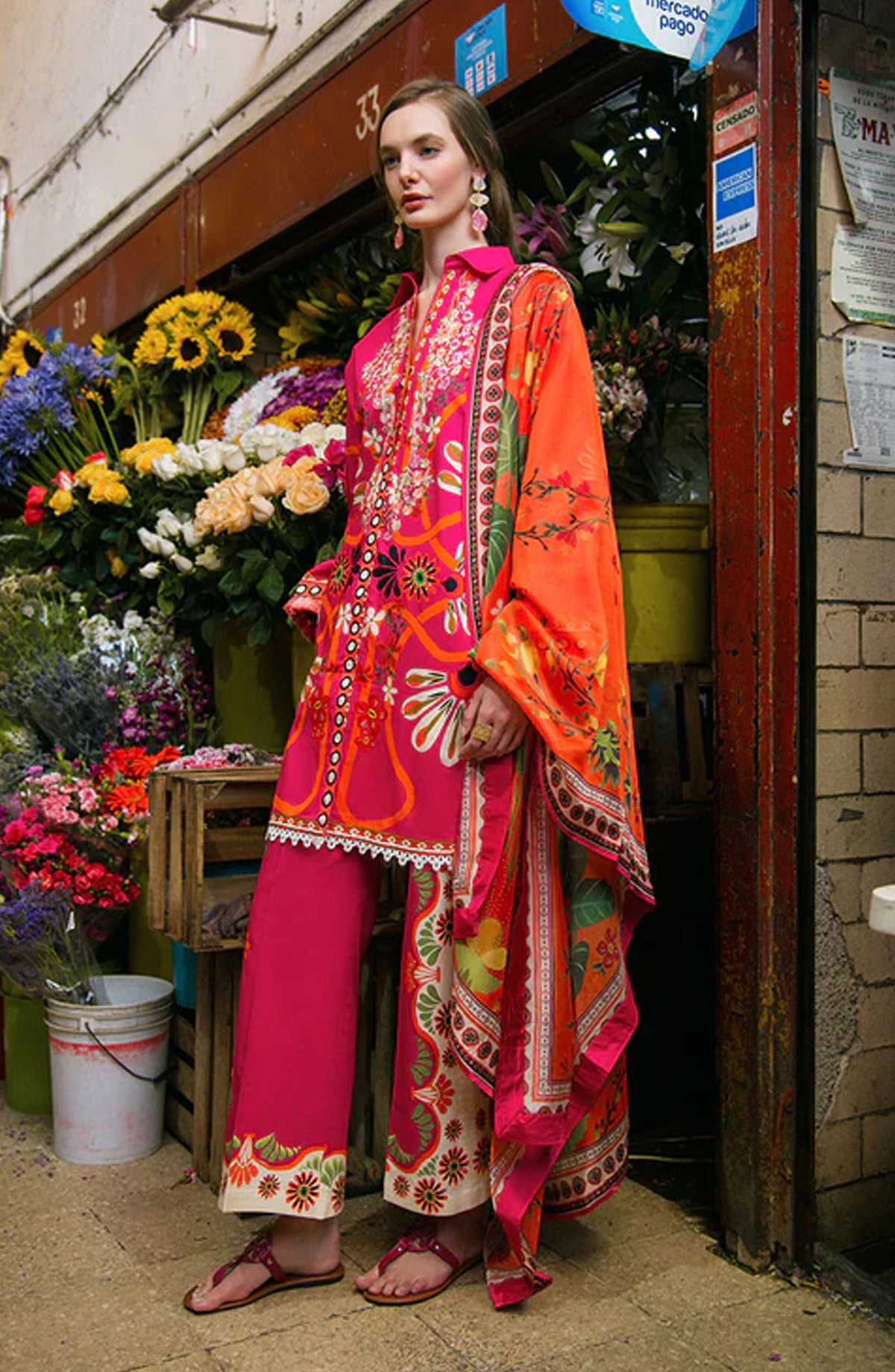 Hemline by Mushq Embroidered Lawn Unstitched 3 Piece Suit - Memory of Heart - MQ25LDHP - Pink - Summer Collection