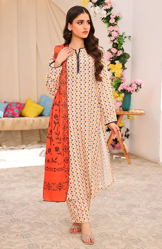 Bloom by Nazmina Printed Lawn Stitched 3 Piece Suit - Color Petal (LD-52) - NZM25BLV2 - Yellow - Summer Collection