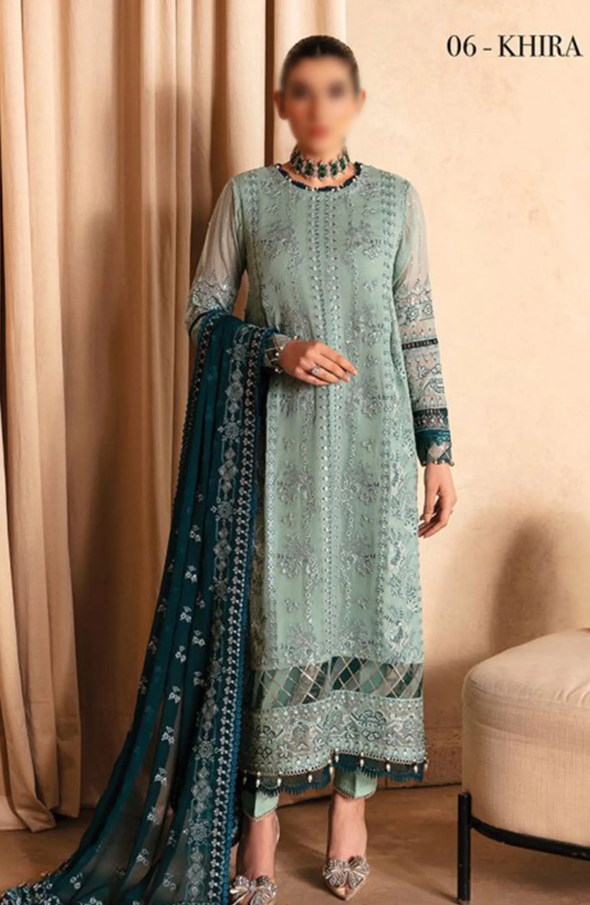 Xenia Formals Yesfir Unstiched Luxury Collection 2024 - 06 KHIRA
