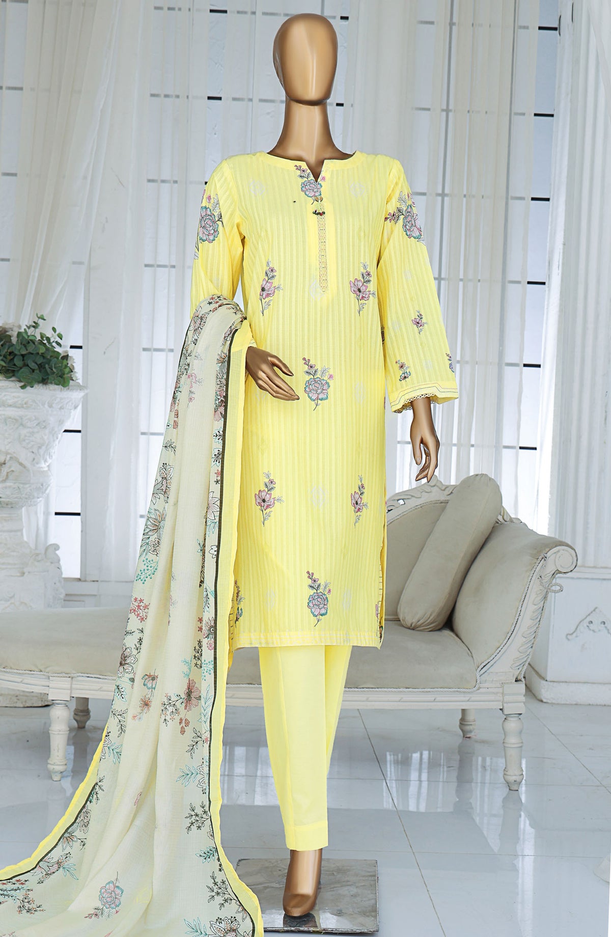 Ninokara by HZ Textile Printed Lawn Unstitched 3 Piece Suit - NP-1178 - HZ25NKP - Yellow - Summer Collection