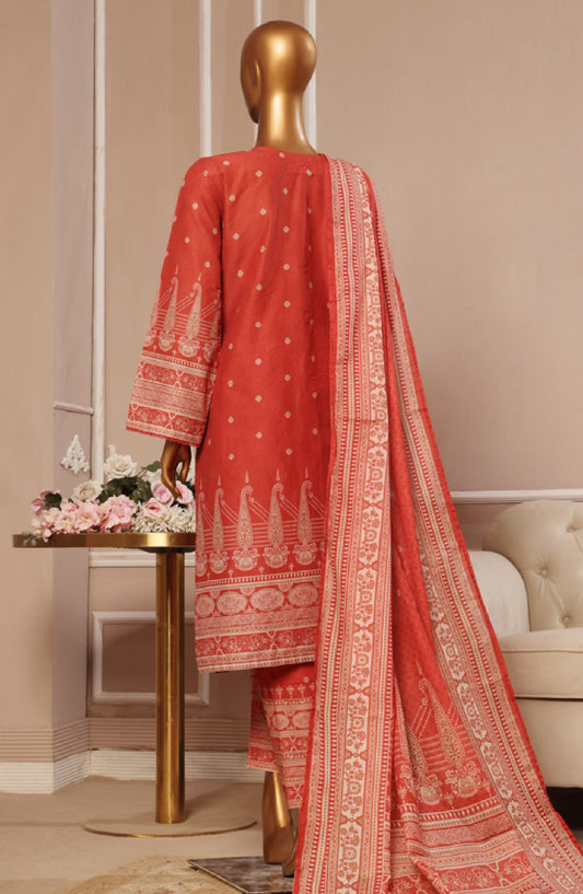 Bin Saeed Embroidered Lawn Stitched 3 Piece Suit - SM-032 - BS25EL3PCV5 - Pink - Summer Collection