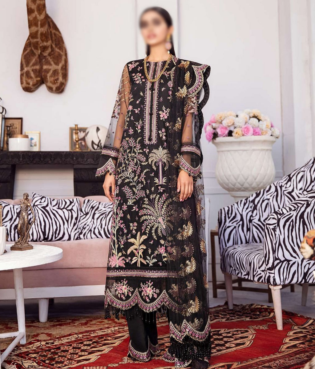 Afrozeh La Fuchsia Luxury Chiffon Collection 21 D-07 COCKTAIL