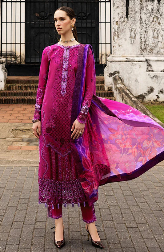 Manaram by Mushq Embroidered Lawn Unstitched 3 Piece Suit - Dreamy Whirl - MQ25MLL - Purple - Summer Collection