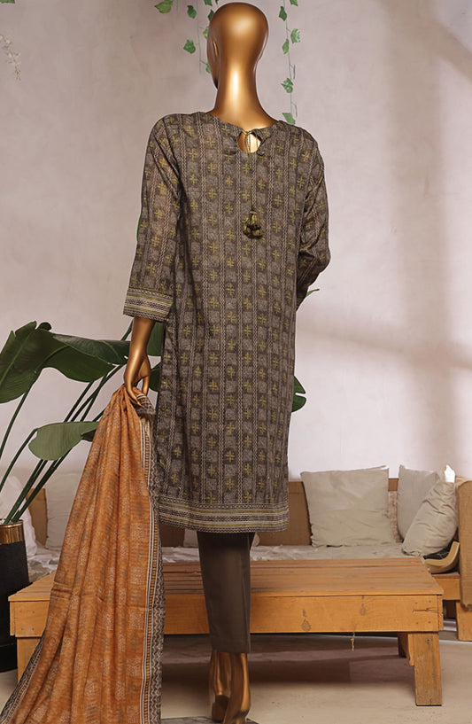 Aashkaaar by HZ Textile Embroidered Lawn Stitched 3 Piece Suit - EPL-3P-009 - HZ25ASHV5 - Grey - Summer Collection