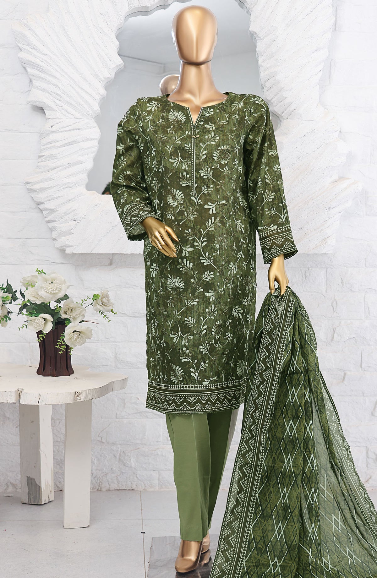 HZ Textile Printed Lawn Unstitched 3 Piece Suit - PPC-207 - HZ25PDPL - Green - Summer Collection