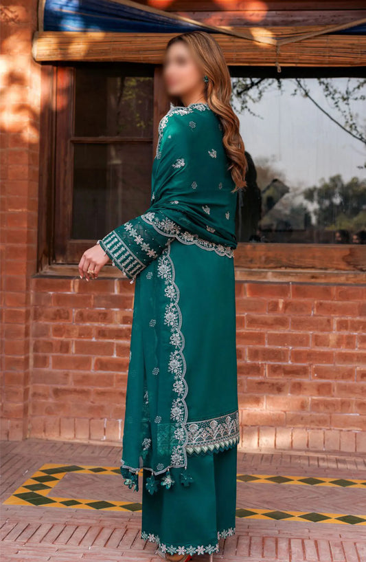 Farasha Kaavish Eid Festive Lawn SS Collection 2024 - 08- TEAL GARLAND