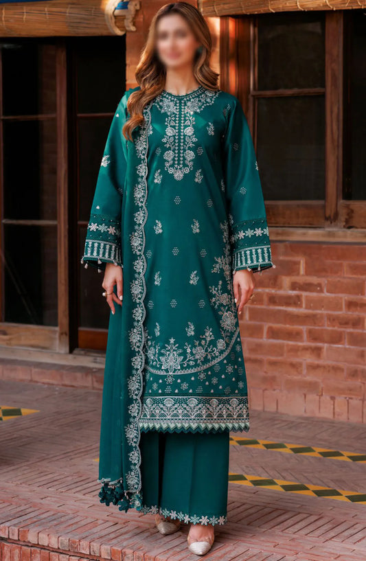 Farasha Kaavish Eid Festive Lawn SS Collection 2024 - 08- TEAL GARLAND