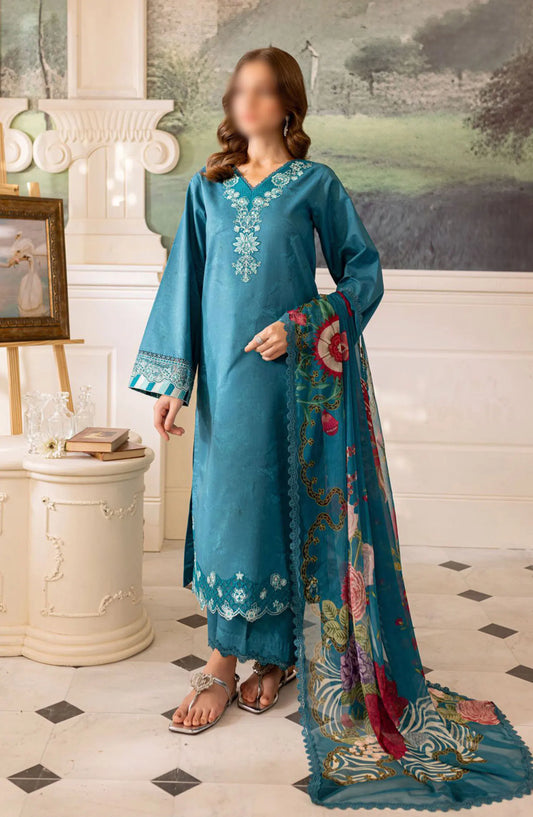FARASHA SERAYA - Unstitched Lawn SS Collection 2024 - 8- PERIWINKLE