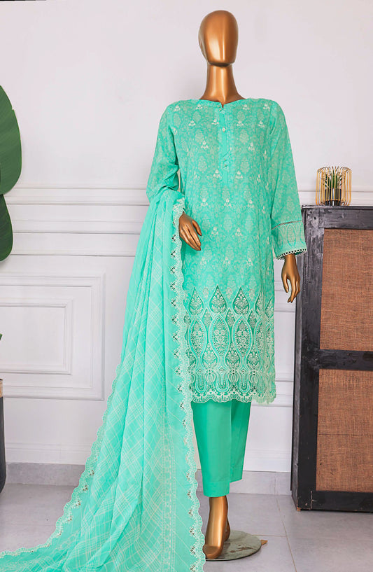 Nakshkari by HZ Textile Embroidered Lawn Unstitched 3 Piece Suit - A-964 - HZ25NE - Sea Green - Summer Collection