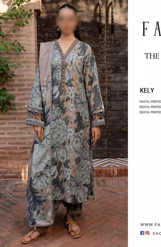 Farasha The Winter Whispers Unstitched Khaddar 2024 - 08 KELY
