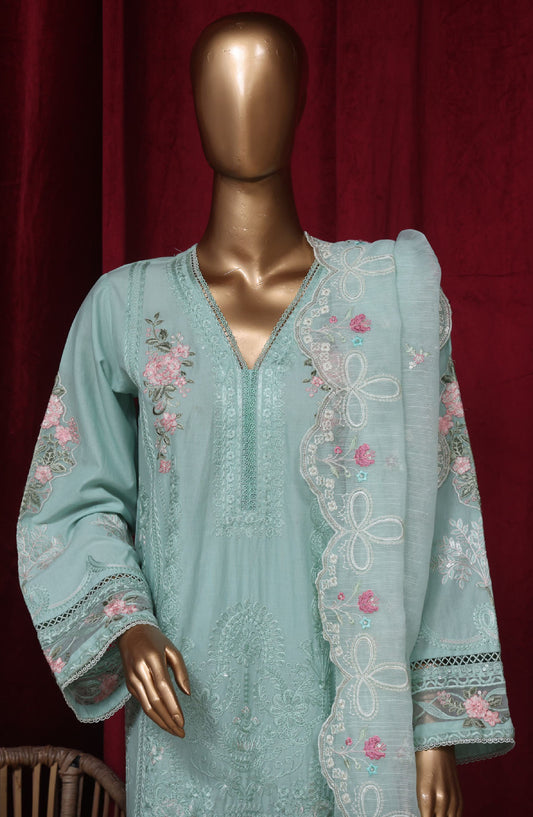 Bin Saeed Embroidered Cotton Stitched 3 Piece Suit - LF-43 - BS25PCV3 - Blue - Summer Collection