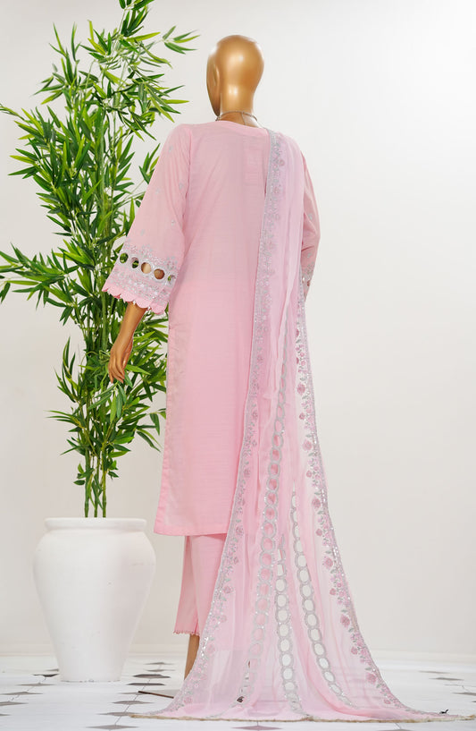 Durnaz by Amna Khadija Embroidered Jacquard Lawn Stitched 3 Piece Suit - AM25DRN - Luxe - Pink - Festive Collection