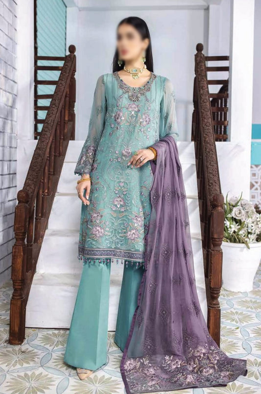 Safeera Luxury Chiffon Collection Vol 10 09 Cabana Blue