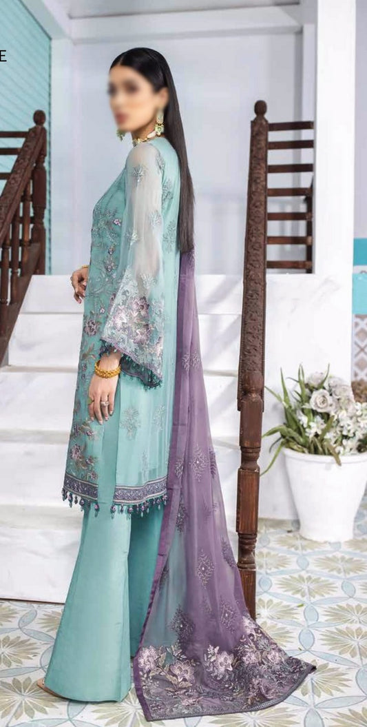 Safeera Luxury Chiffon Collection Vol 10 09 Cabana Blue