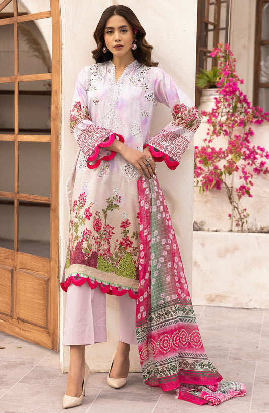 Phoolnagar by NUR Embroidered Lawn Unstitched 3 Piece Suit - NP-09 - NUR25PN - Pink - Summer Collection