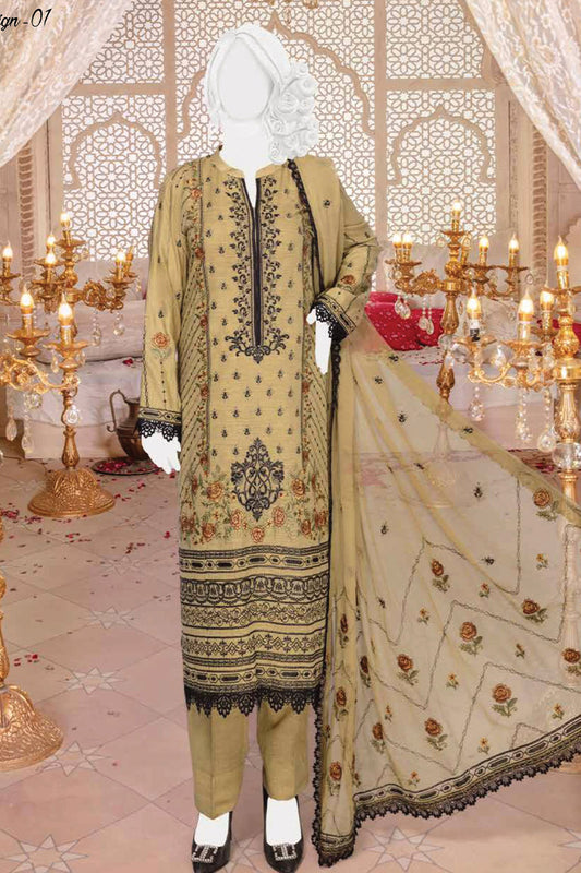Zahra Premium Embroidered Karandi Collection 2023 - Design 01
