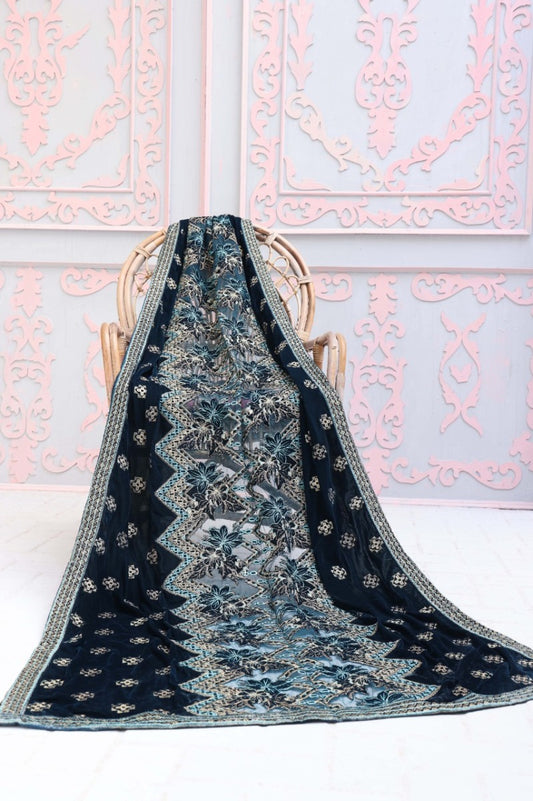 Odhni Embellished Velvet Shawls 103229 A