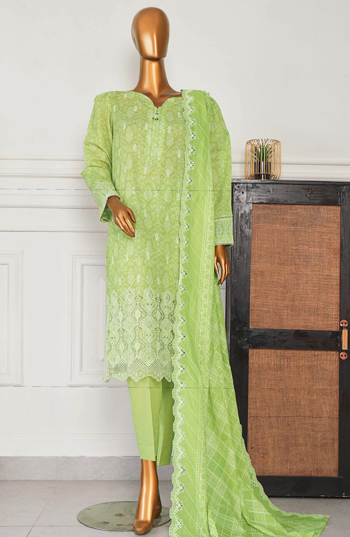 Nakshkari by HZ Textile Embroidered Lawn Unstitched 3 Piece Suit - A-961 - HZ25NE - Green - Summer Collection