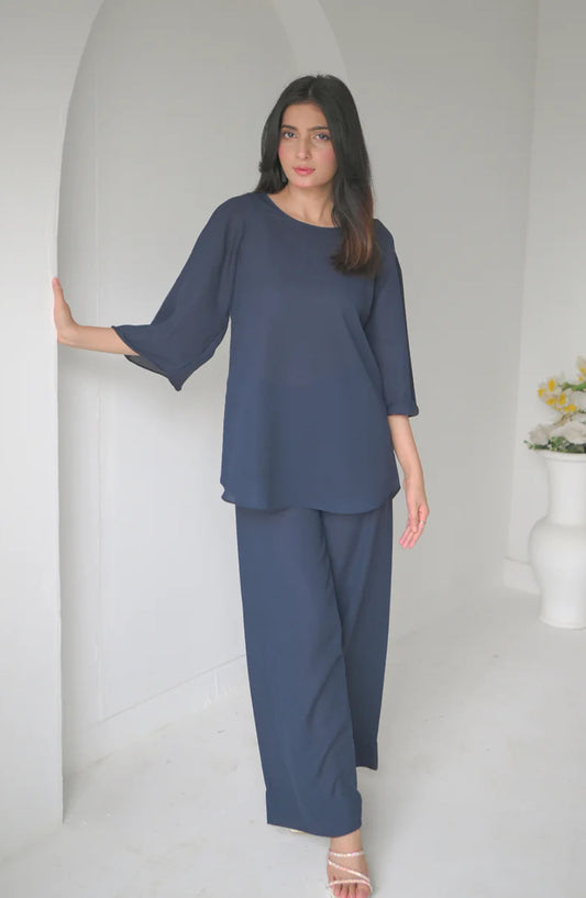 Zauk Casual Georgette 2 Piece Suit - Aqua - ZK25CC - Blue - Casual Collection