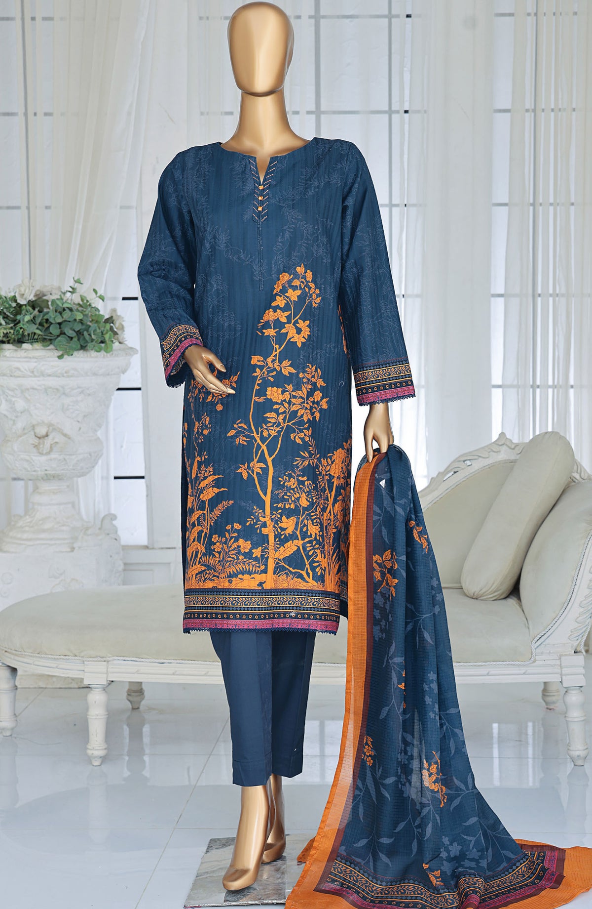 Ninokara by HZ Textile Printed Lawn Unstitched 3 Piece Suit - NP-1180 - HZ25NKP - Blue - Summer Collection