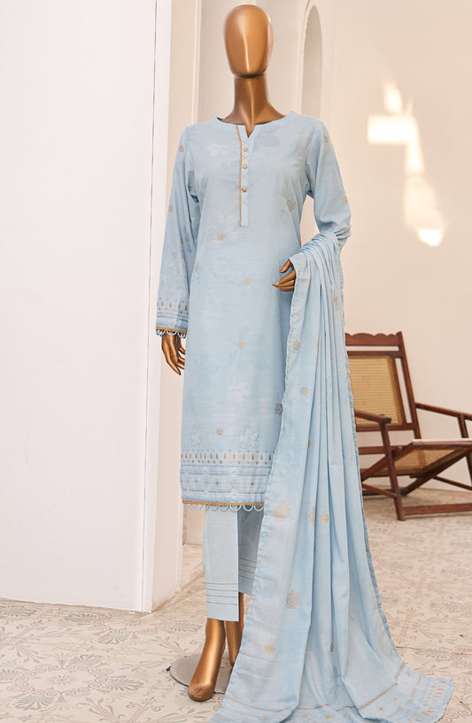 Valencia by HZ Textile Printed Jacquard Unstitched 3 Piece Suit - VJ-05 - HZ25VJ - Blue - Summer Collection