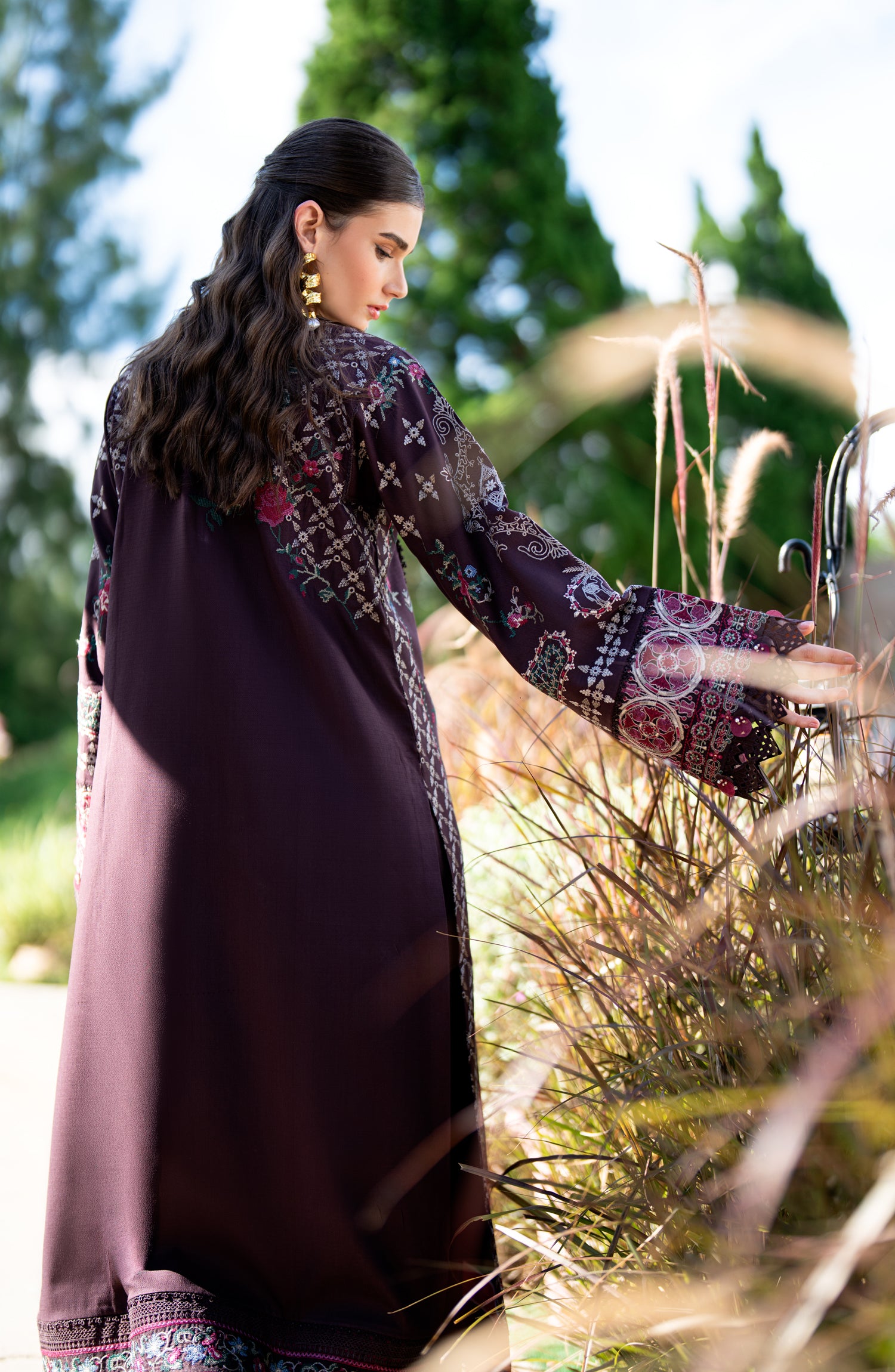 Florent Serenity Embroidered Dobby Unstitched 3 Piece Suit - 11 Zynah - FL26SNT - Purple - Winter Collection