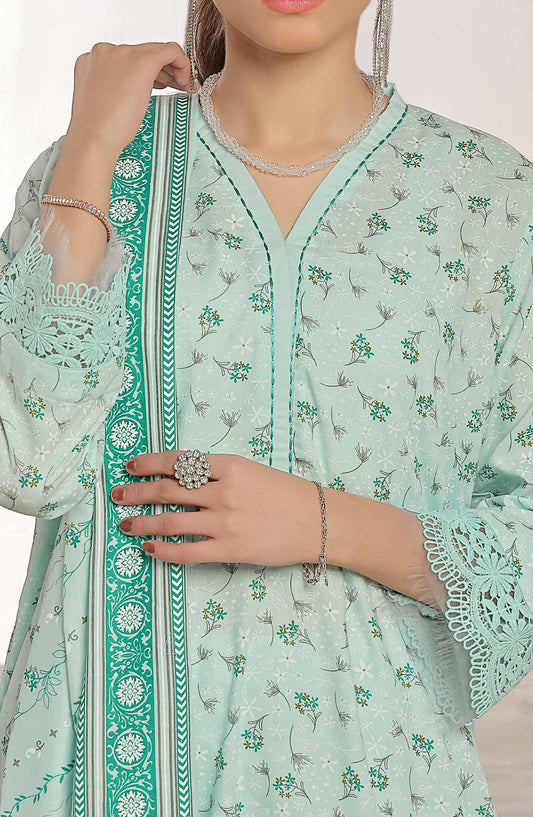 Amna Khadija Printed Wrinkle Free Unstitched 3 Piece - 1148 B - AK25WFV20 - Light Blue - Casual Collection