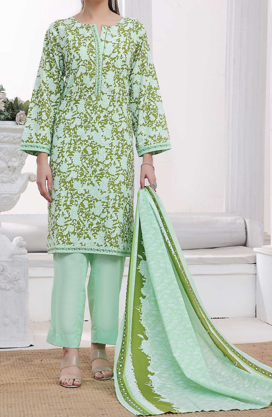 Amna Khadija Printed Wrinkle Free Unstitched 3 Piece - 1150 B - AK25WFV20 - Green - Casual Collection