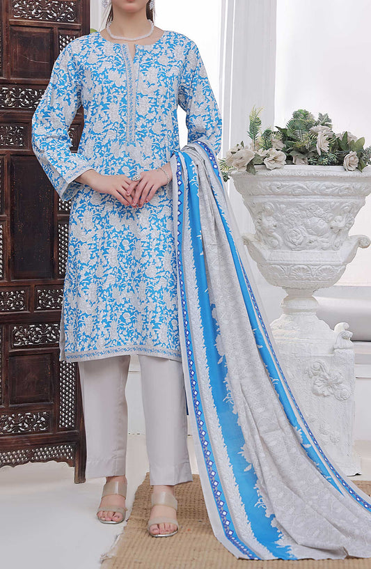 Amna Khadija Printed Wrinkle Free Unstitched 3 Piece - 1150 D - AK25WFV20 - Blue - Casual Collection