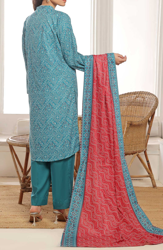 Amna Khadija Printed Wrinkle Free Unstitched 3 Piece - 1151 A - AK25WFV20 - Teal - Casual Collection