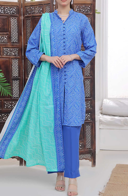 Amna Khadija Printed Wrinkle Free Unstitched 3 Piece - 1151 D - AK25WFV20 - Blue - Casual Collection
