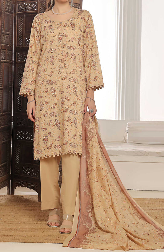 Amna Khadija Printed Wrinkle Free Unstitched 3 Piece - 1152 A - AK25WFV20 - Fawn - Casual Collection