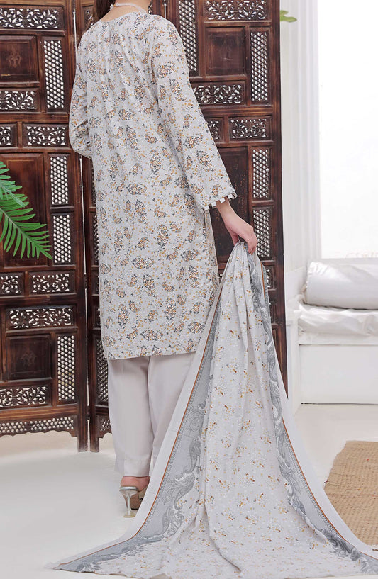 Amna Khadija Printed Wrinkle Free Unstitched 3 Piece - 1152 B - AK25WFV20 - Light Grey - Casual Collection