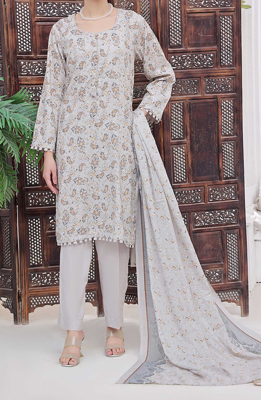 Amna Khadija Printed Wrinkle Free Unstitched 3 Piece - 1152 B - AK25WFV20 - Light Grey - Casual Collection