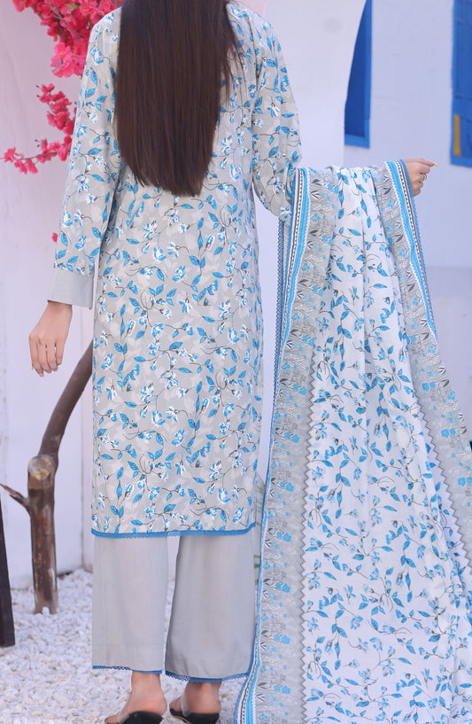 Amna Khadija Printed Wrinkle Free Unstitched 3 Piece Suit - 1153-B - AK25WFV26 - Grey - Casual Collection