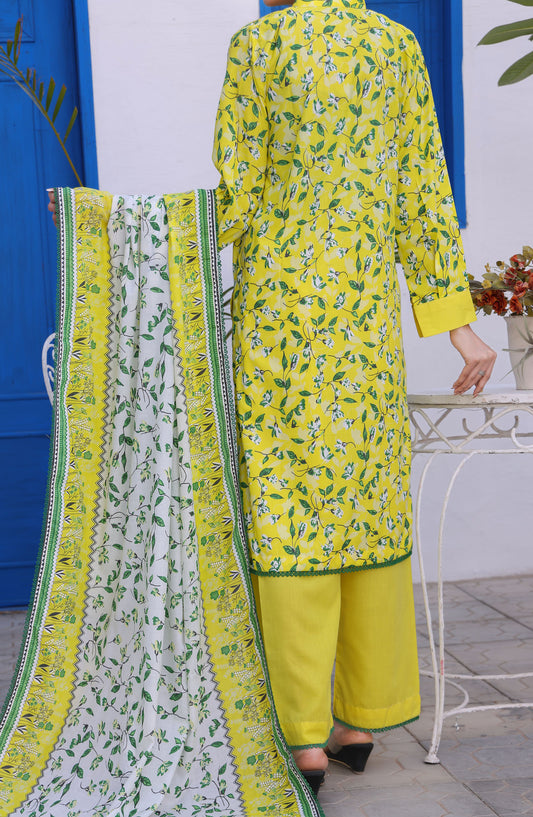 Amna Khadija Printed Wrinkle Free Unstitched 3 Piece Suit - 1153-C - AK25WFV26 - Yellow - Casual Collection