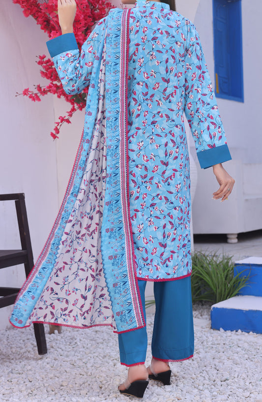 Amna Khadija Printed Wrinkle Free Unstitched 3 Piece Suit - 1153-D - AK25WFV26 - Blue - Casual Collection