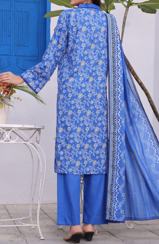 Amna Khadija Printed Wrinkle Free Unstitched 3 Piece Suit - 1154-A - AK25WFV26 - Blue - Casual Collection