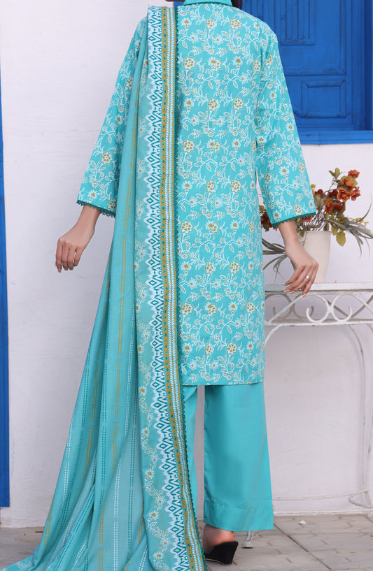 Amna Khadija Printed Wrinkle Free Unstitched 3 Piece Suit - 1154-C - AK25WFV26 - Blue - Casual Collection