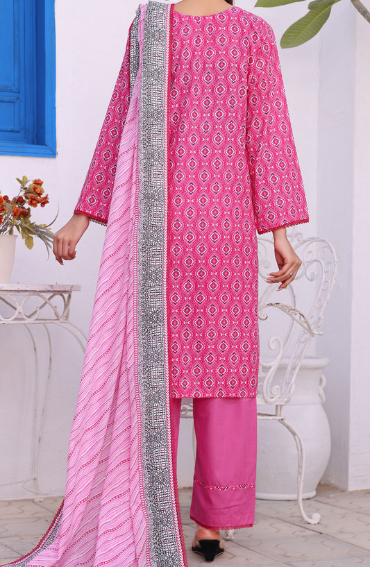 Amna Khadija Printed Wrinkle Free Unstitched 3 Piece Suit - 1155-A - AK25WFV26 - Pink - Casual Collection