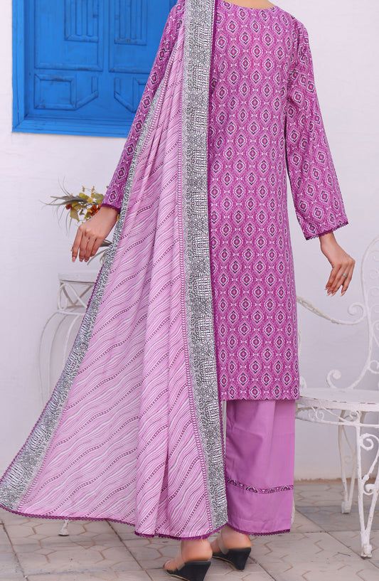Amna Khadija Printed Wrinkle Free Unstitched 3 Piece Suit - 1155-B - AK25WFV26 - Purple - Casual Collection